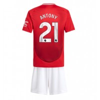 Fotbalové Dres Manchester United Antony #21 Dětské Domácí 2024-25 Krátký Rukáv (+ trenýrky)